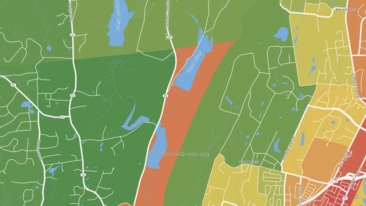 Spring Glen, CT Map of Drug-Related Crime Rates