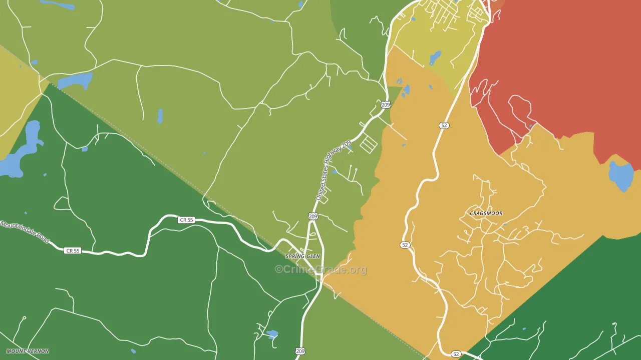 Spring Glen, NY Map of Drug-Related Crime Rates