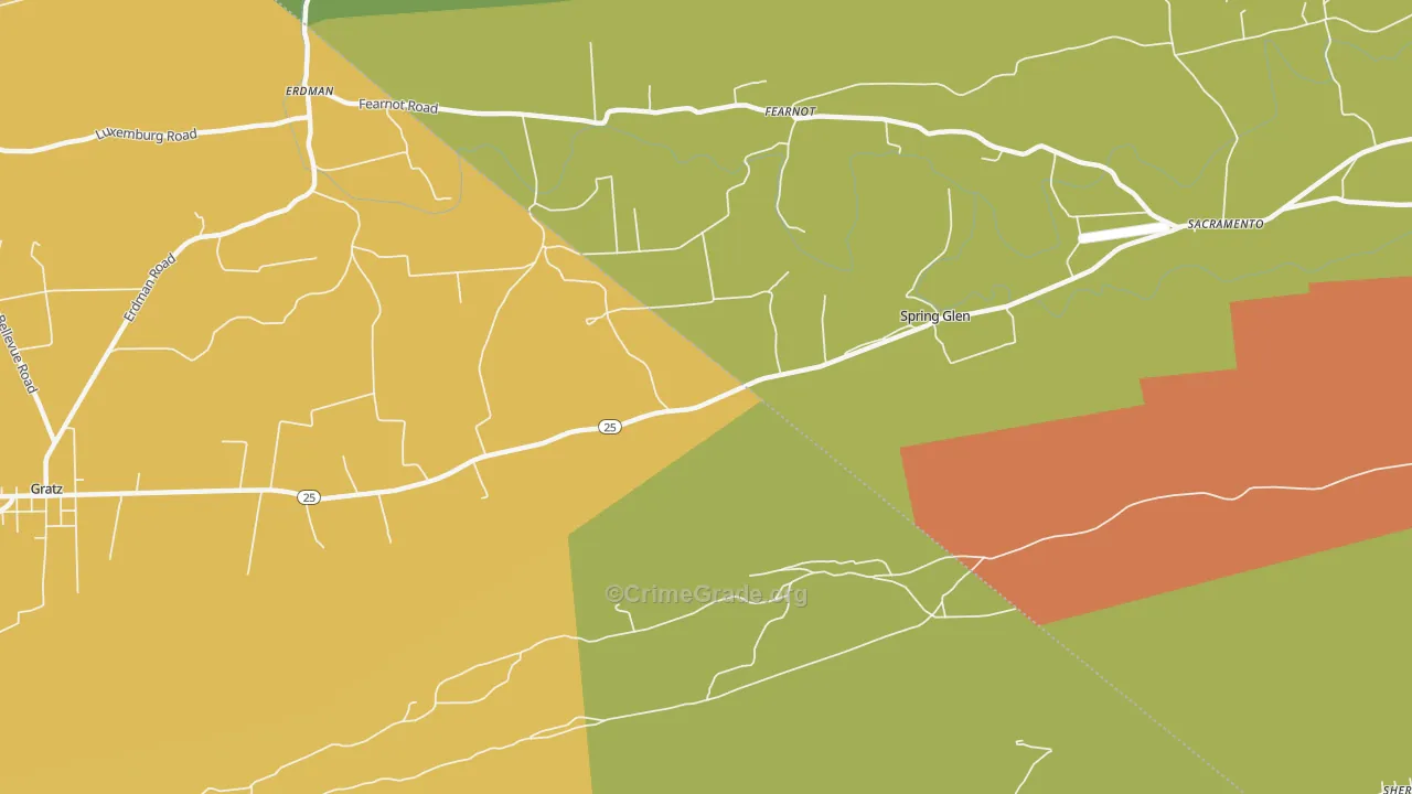 Spring Glen, PA Map of Drug-Related Crime Rates