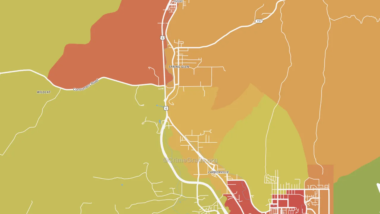 Spring Glen, UT Map of Drug-Related Crime Rates