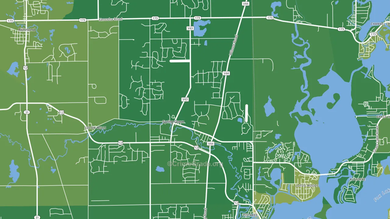 Spring Grove, IL Map of Drug-Related Crime Rates