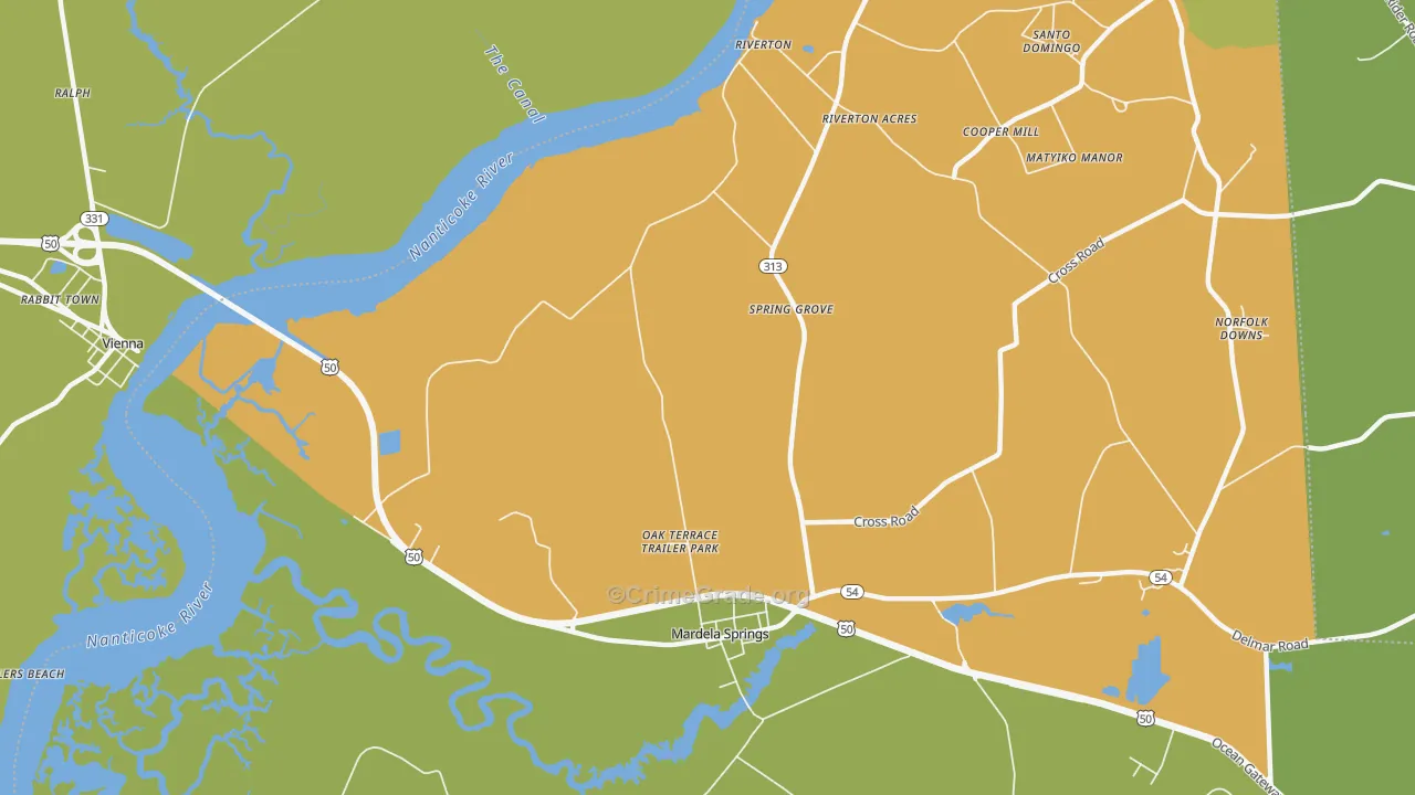 Spring Grove, MD Map of Drug-Related Crime Rates