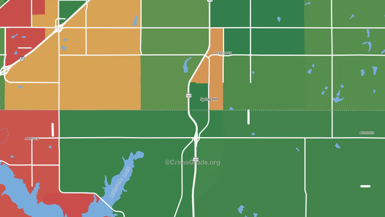Spring Hill, KS Map of Drug-Related Crime Rates