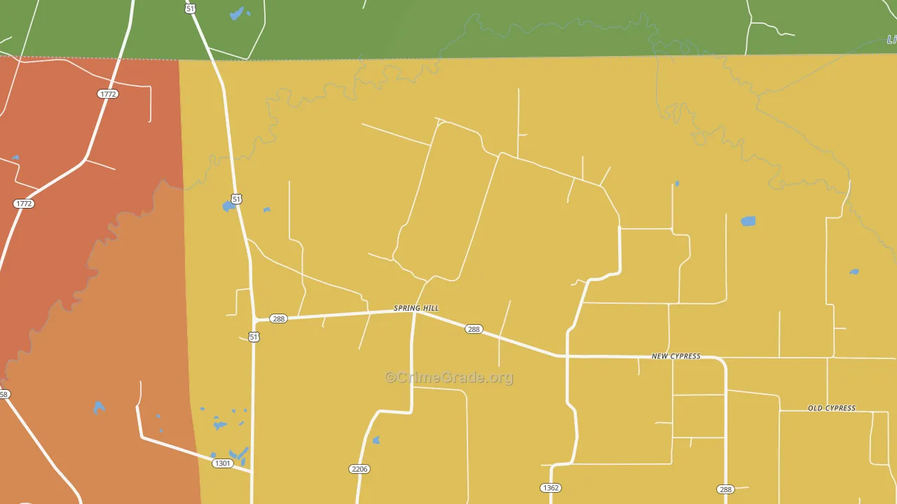 Spring Hill, KY Map of Drug-Related Crime Rates