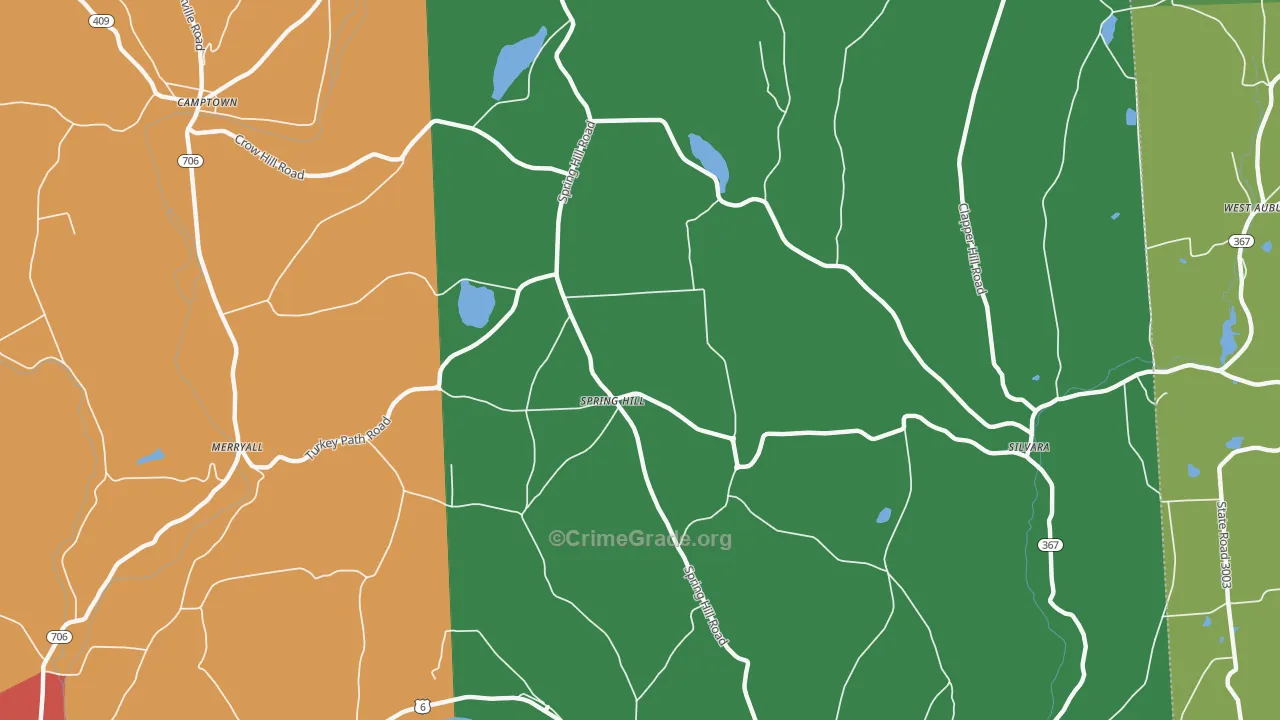 Spring Hill, PA Map of Drug-Related Crime Rates