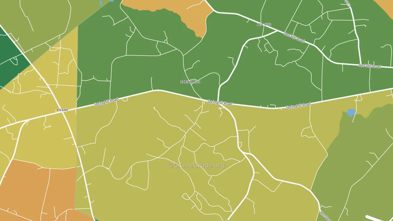 Spring Hill, SC Map of Drug-Related Crime Rates