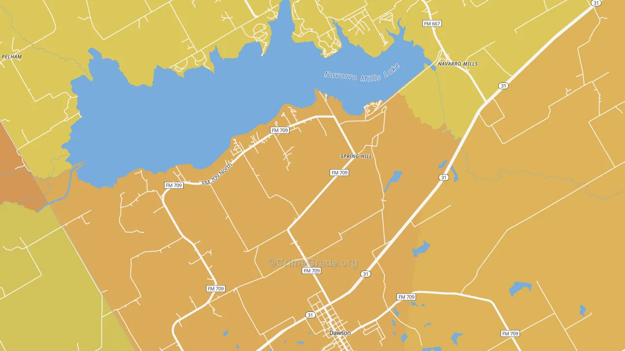 Spring Hill, TX Map of Drug-Related Crime Rates