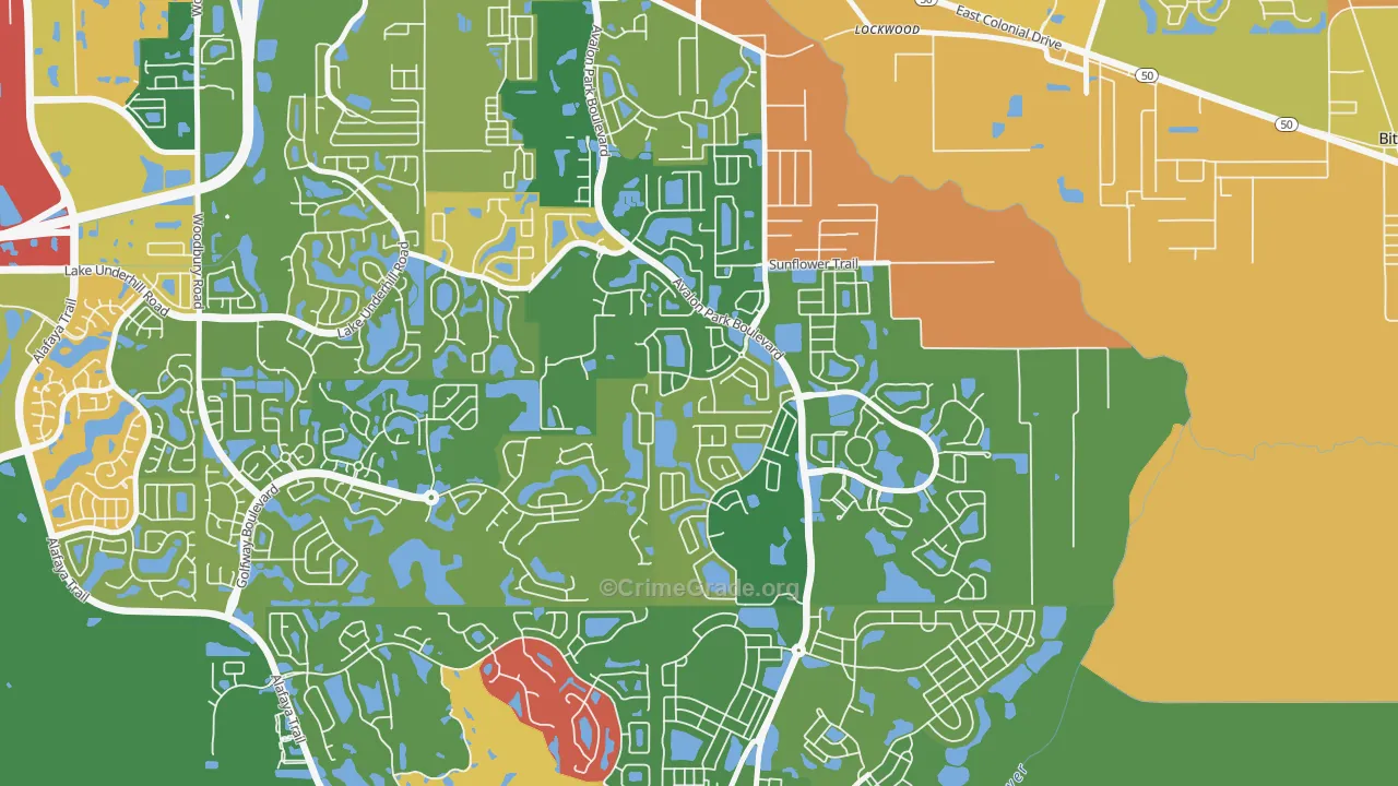 Spring Isle, Alafaya, FL Map of Drug-Related Crime Rates