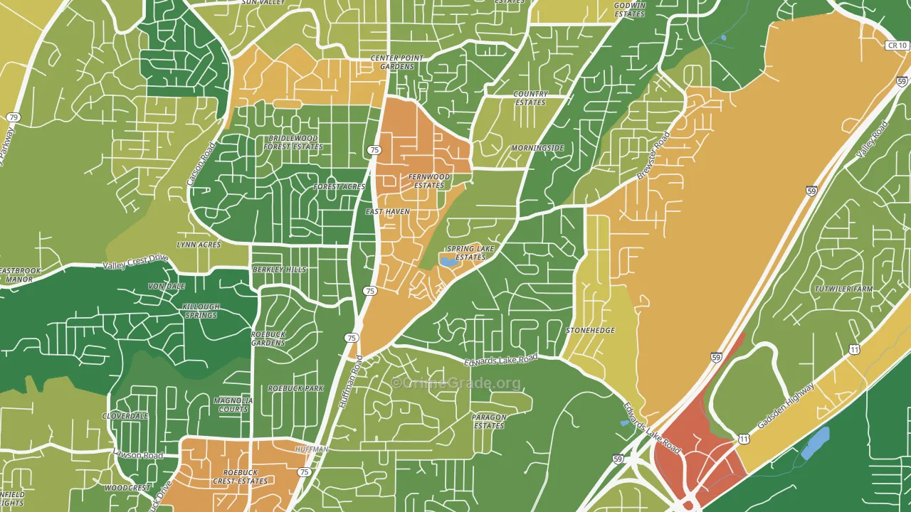 Spring Lake, Birmingham, AL Map of Drug-Related Crime Rates