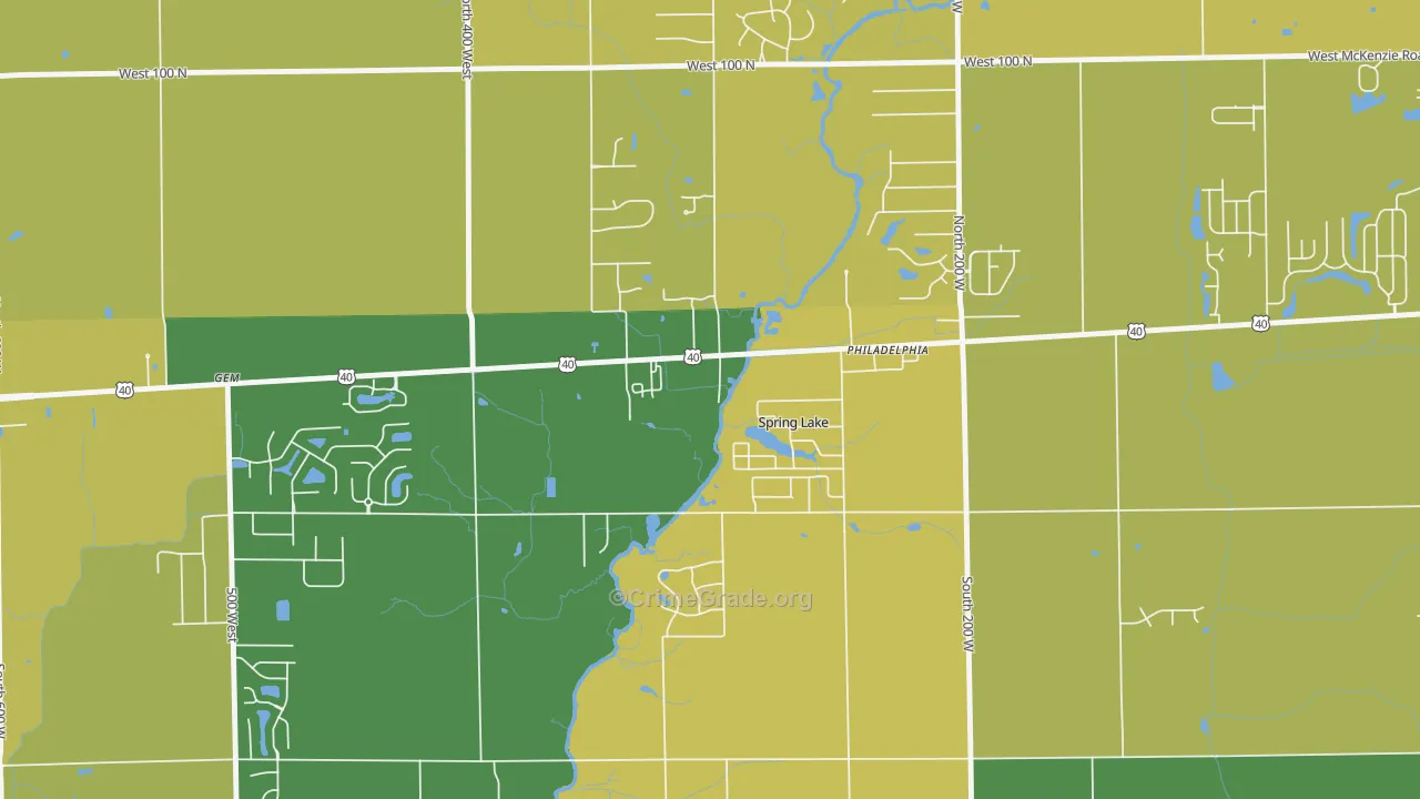 Spring Lake, IN Map of Drug-Related Crime Rates