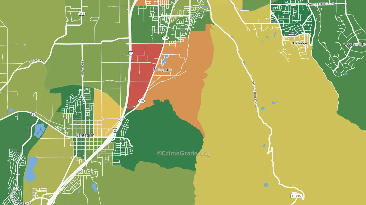 Spring Lake, UT Map of Drug-Related Crime Rates