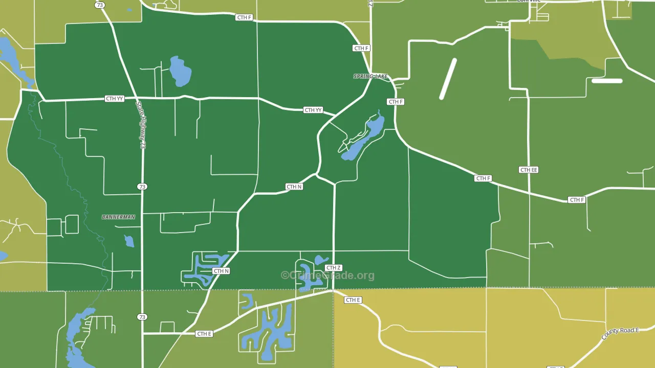 Spring Lake, WI Map of Drug-Related Crime Rates