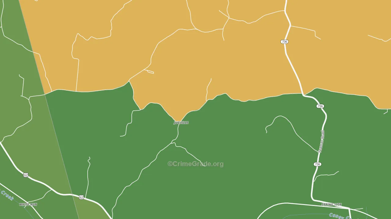 Spring Lick, KY Map of Drug-Related Crime Rates