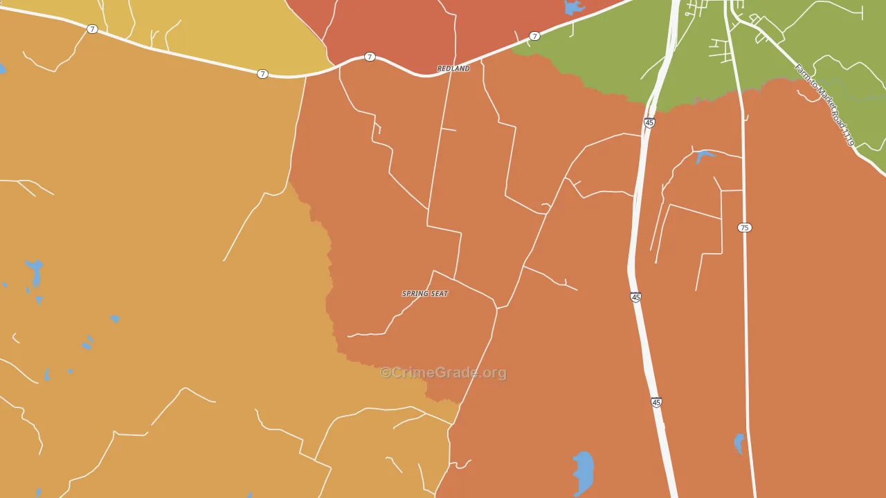 Spring Seat, TX Map of Drug-Related Crime Rates