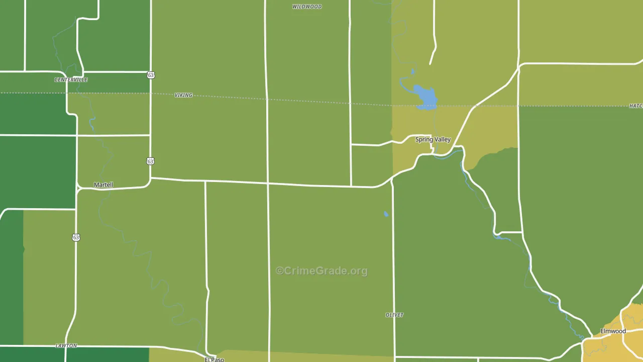 Spring Valley, WI Map of Drug-Related Crime Rates