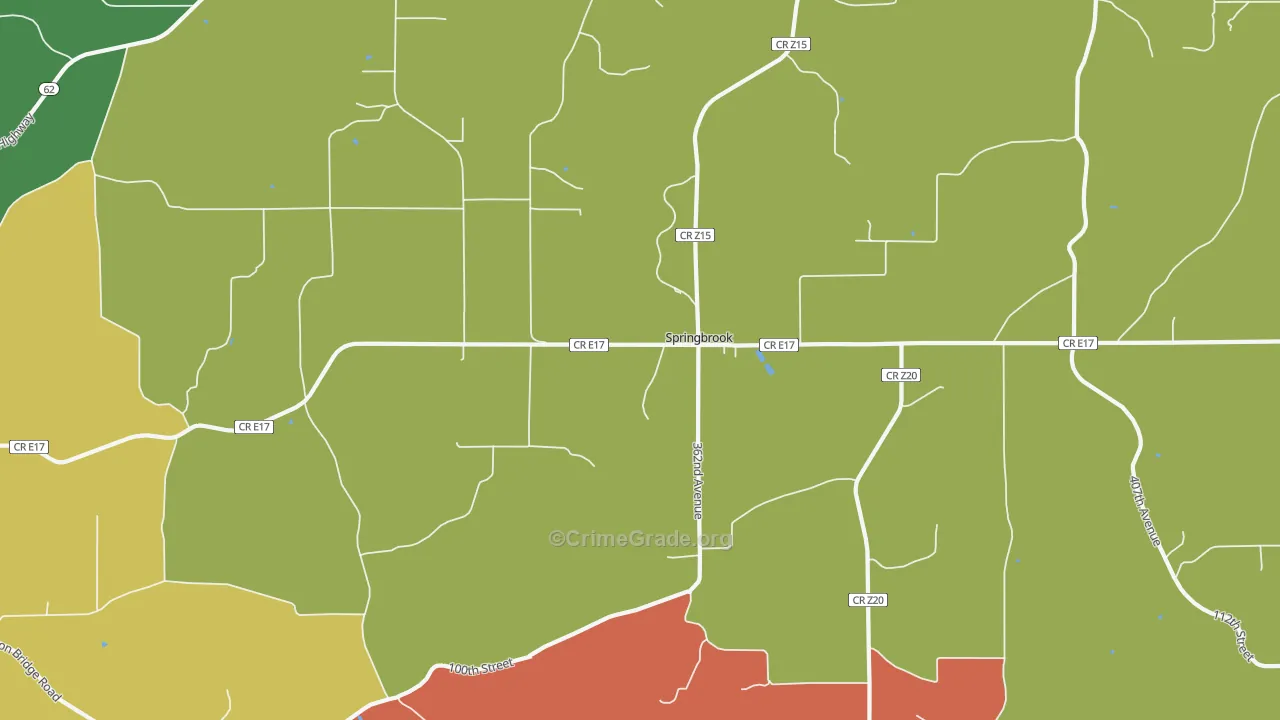 Springbrook, IA Map of Drug-Related Crime Rates