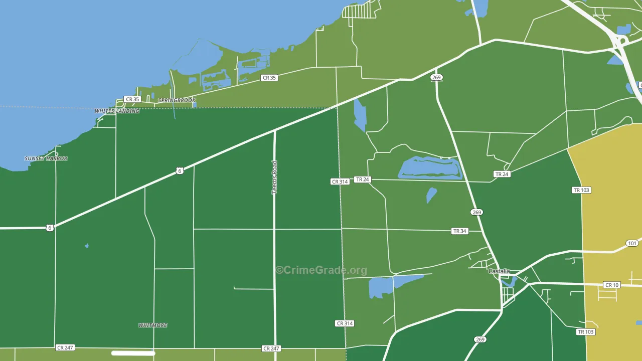 Springbrook, OH Map of Drug-Related Crime Rates