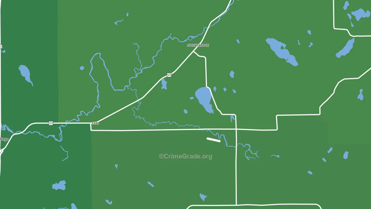 Springbrook, WI Map of Drug-Related Crime Rates