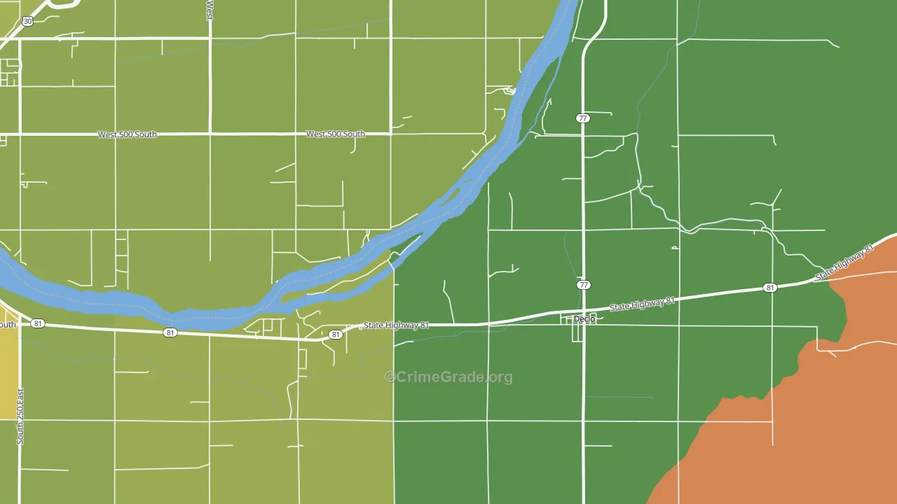 Springdale, ID Map of Drug-Related Crime Rates