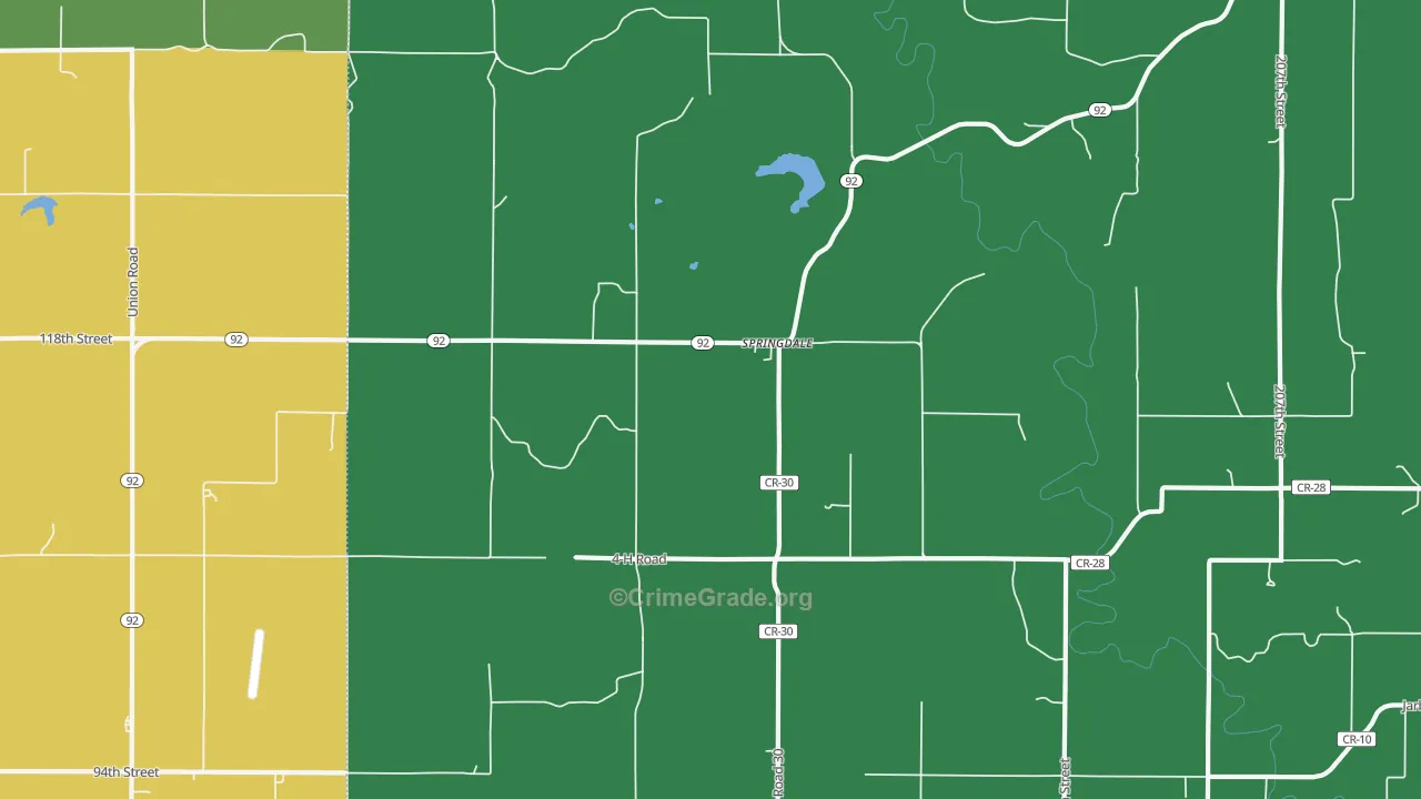 Springdale, KS Map of Drug-Related Crime Rates
