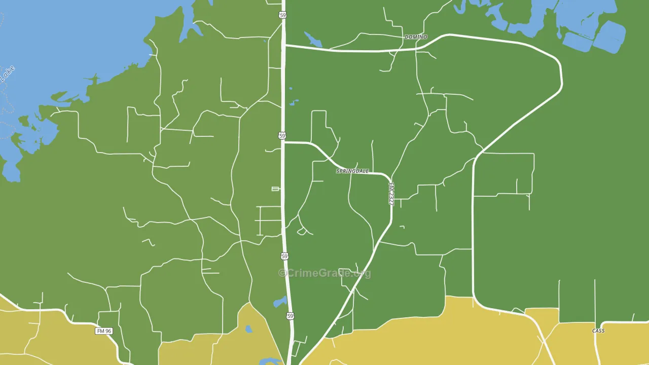 Springdale, TX Map of Drug-Related Crime Rates