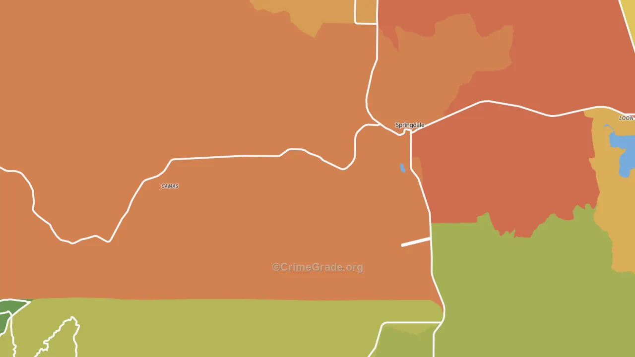 Springdale, WA Map of Drug-Related Crime Rates