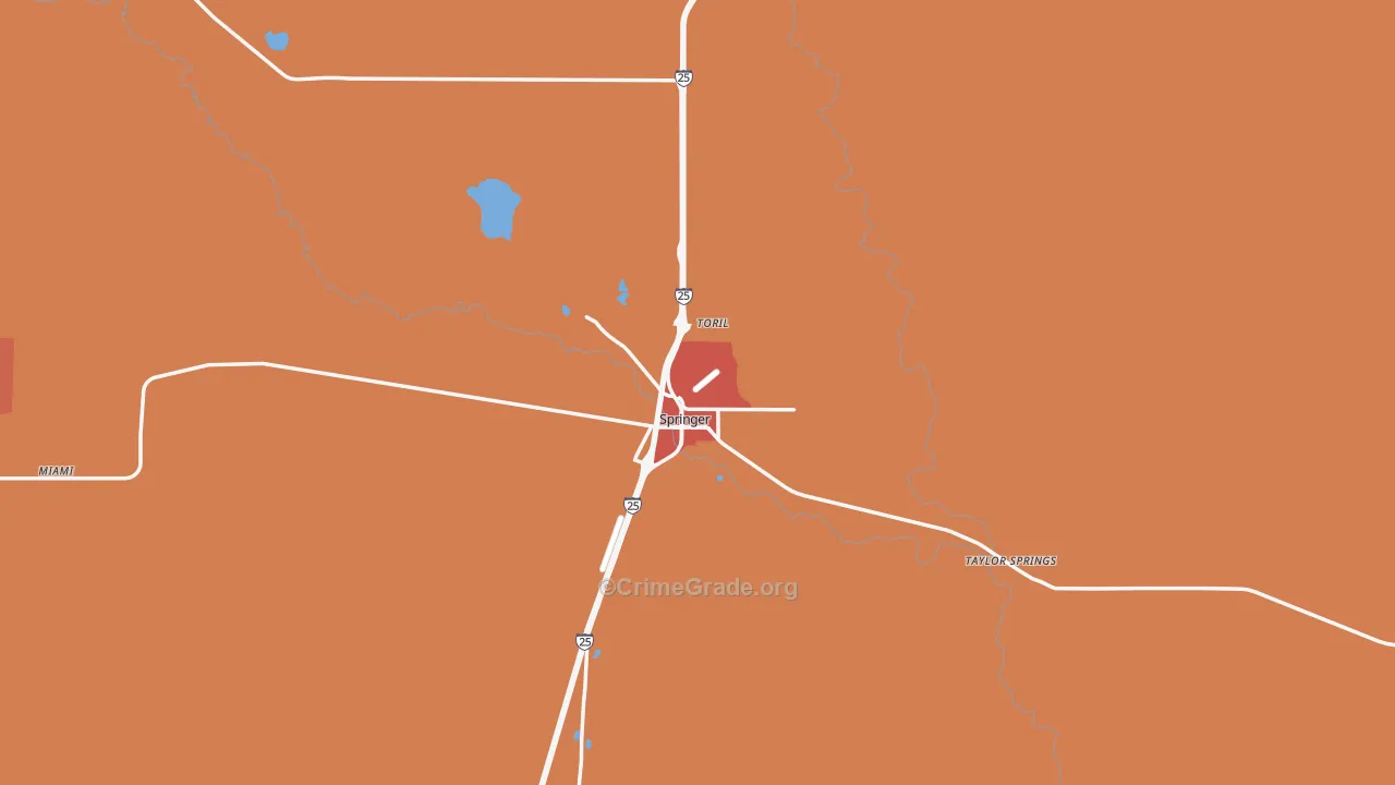 Springer, NM Map of Drug-Related Crime Rates