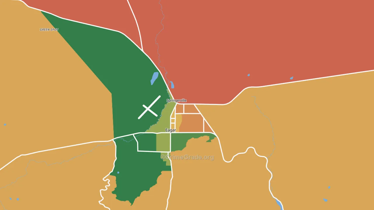 Springerville, AZ Map of Drug-Related Crime Rates