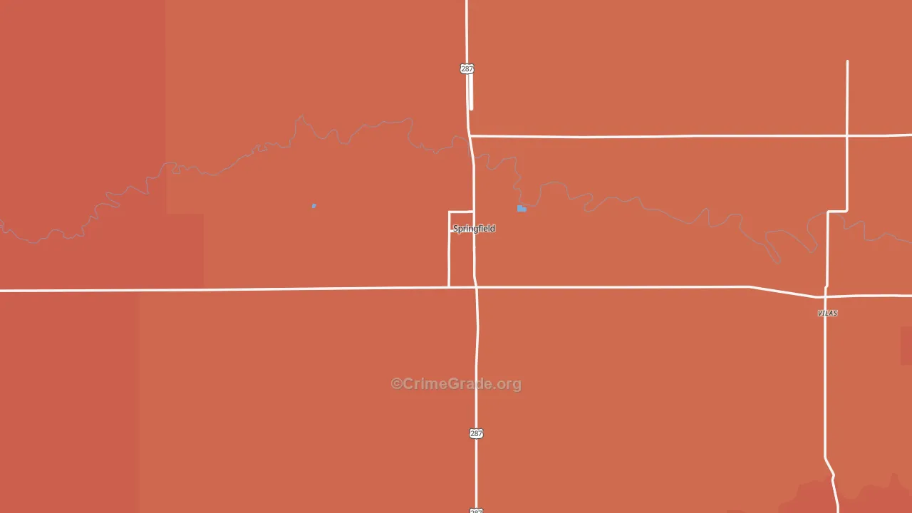 Springfield, CO Map of Drug-Related Crime Rates