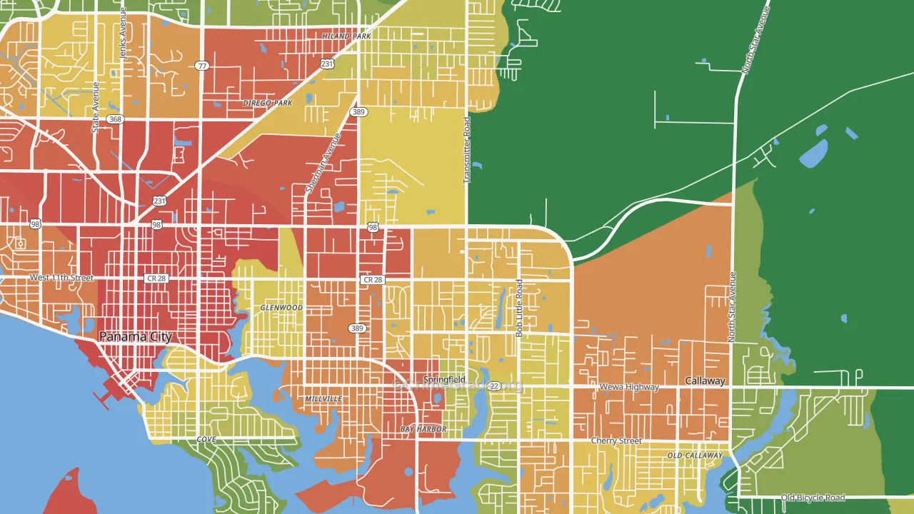 Springfield, FL Map of Drug-Related Crime Rates