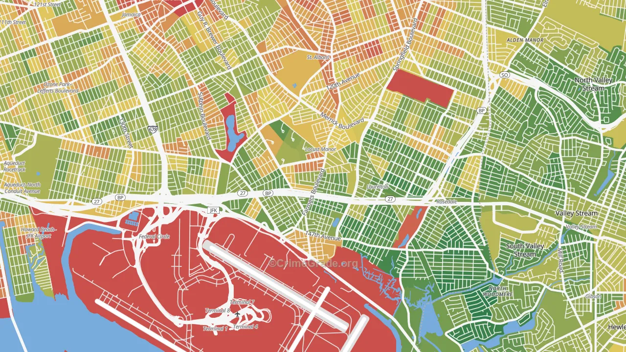 Springfield Gardens, Queens, NY Map of Drug-Related Crime Rates