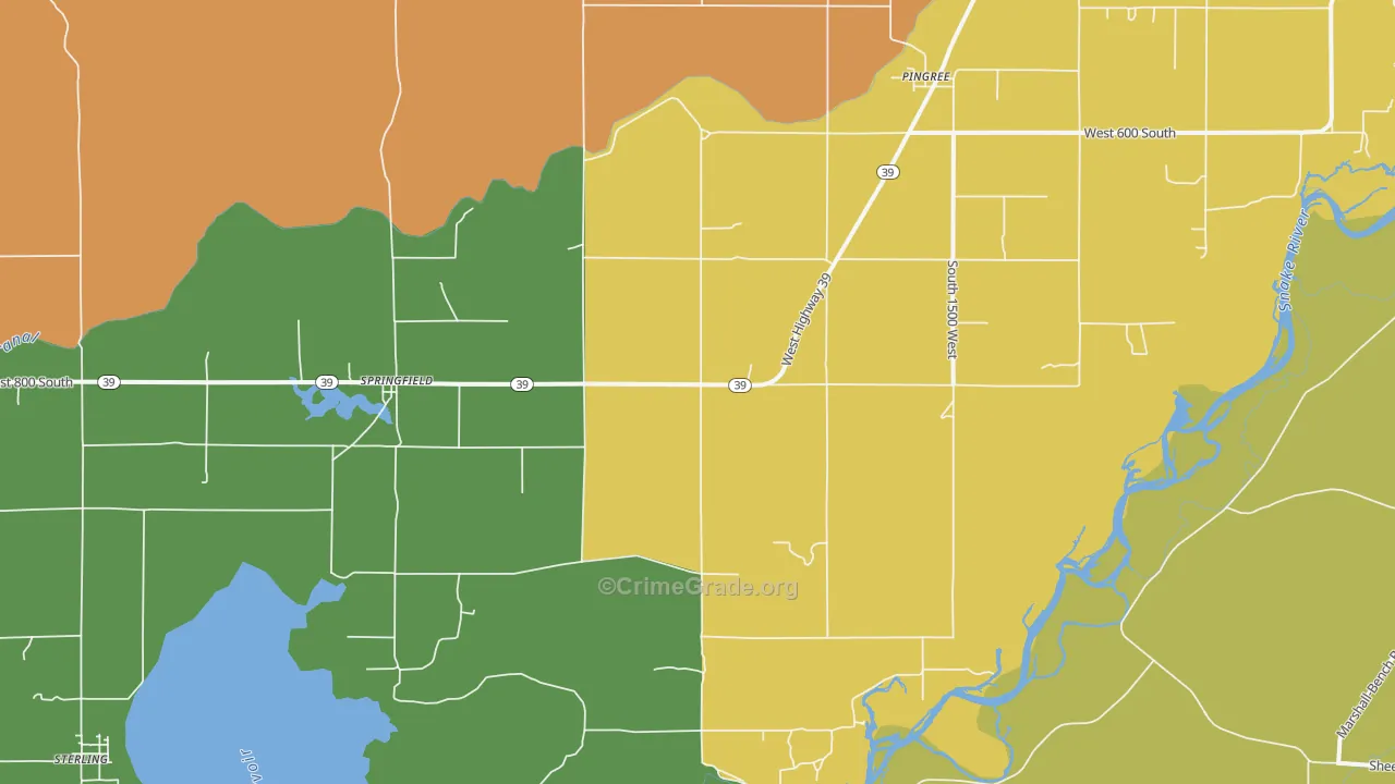Springfield, ID Map of Drug-Related Crime Rates