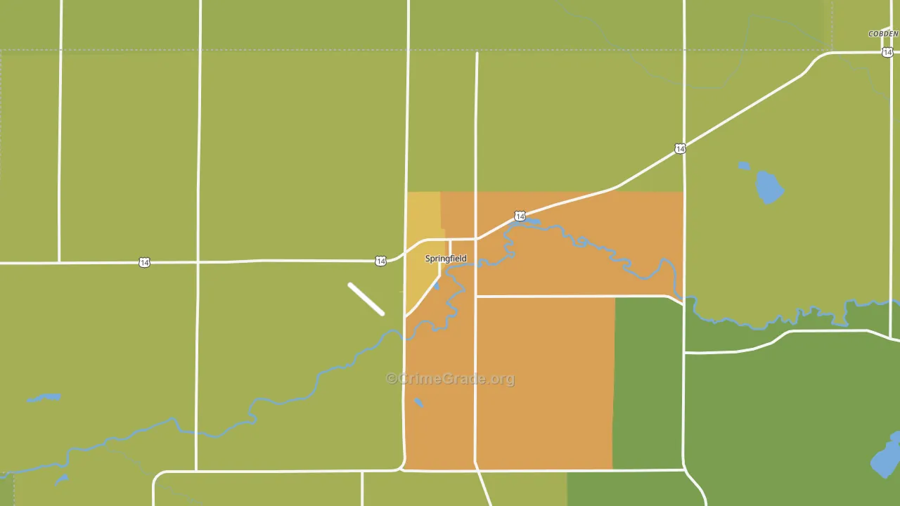 Springfield, MN Map of Drug-Related Crime Rates