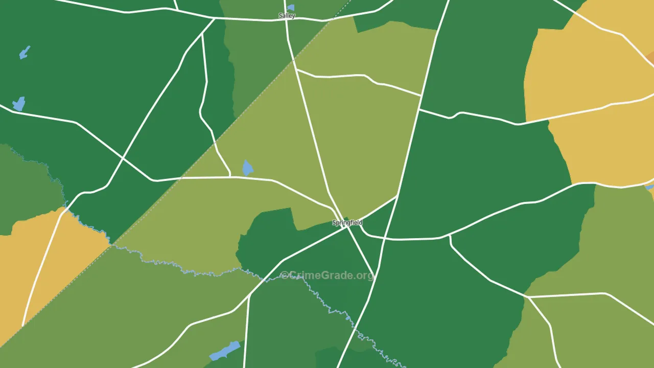 Springfield, SC Map of Drug-Related Crime Rates