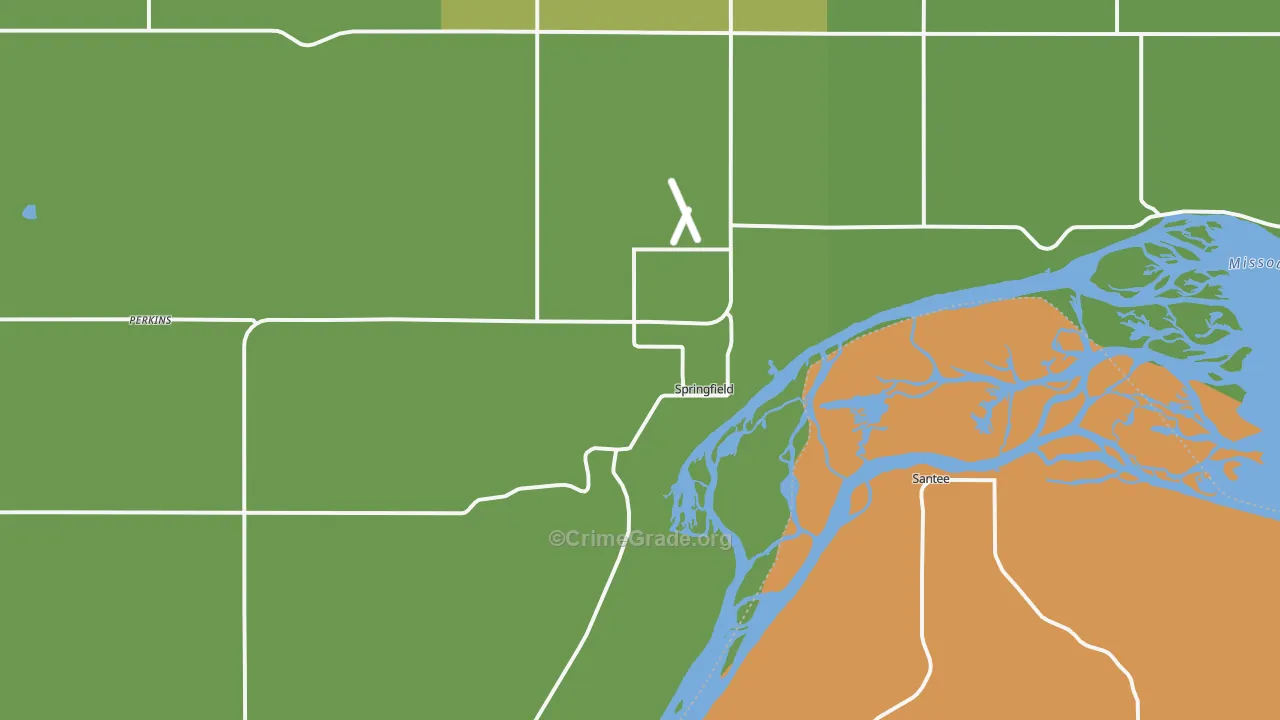 Springfield, SD Map of Drug-Related Crime Rates