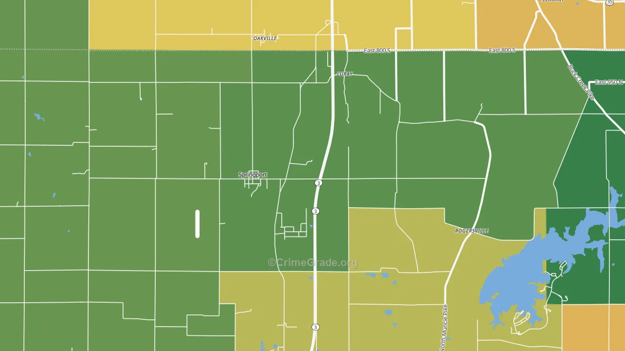 Springport, IN Map of Drug-Related Crime Rates
