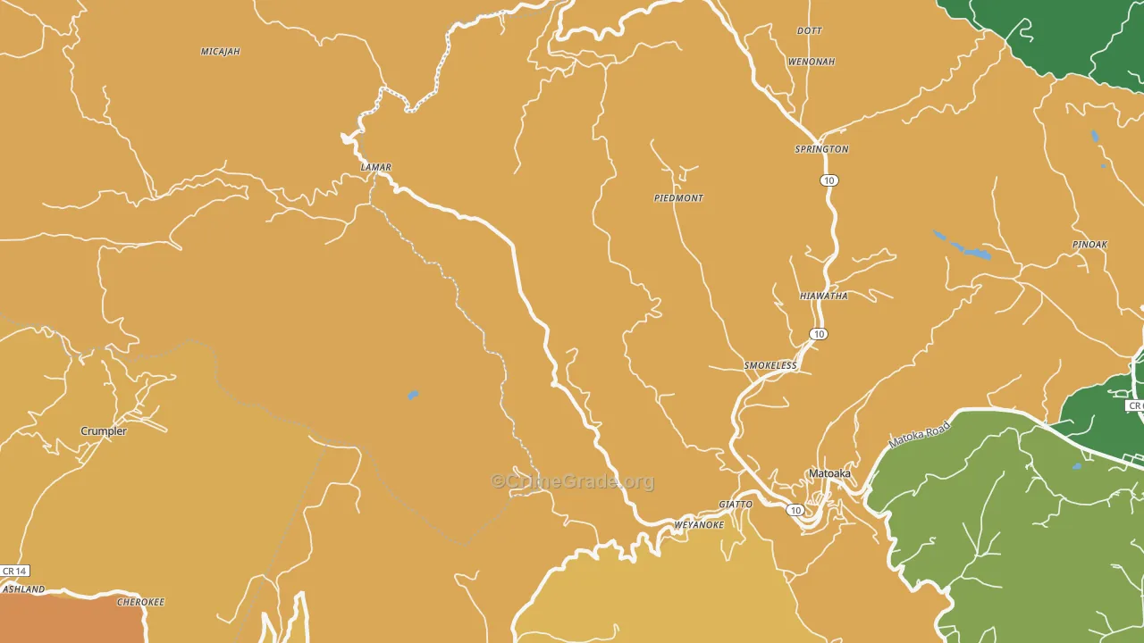 Springton, WV Map of Drug-Related Crime Rates