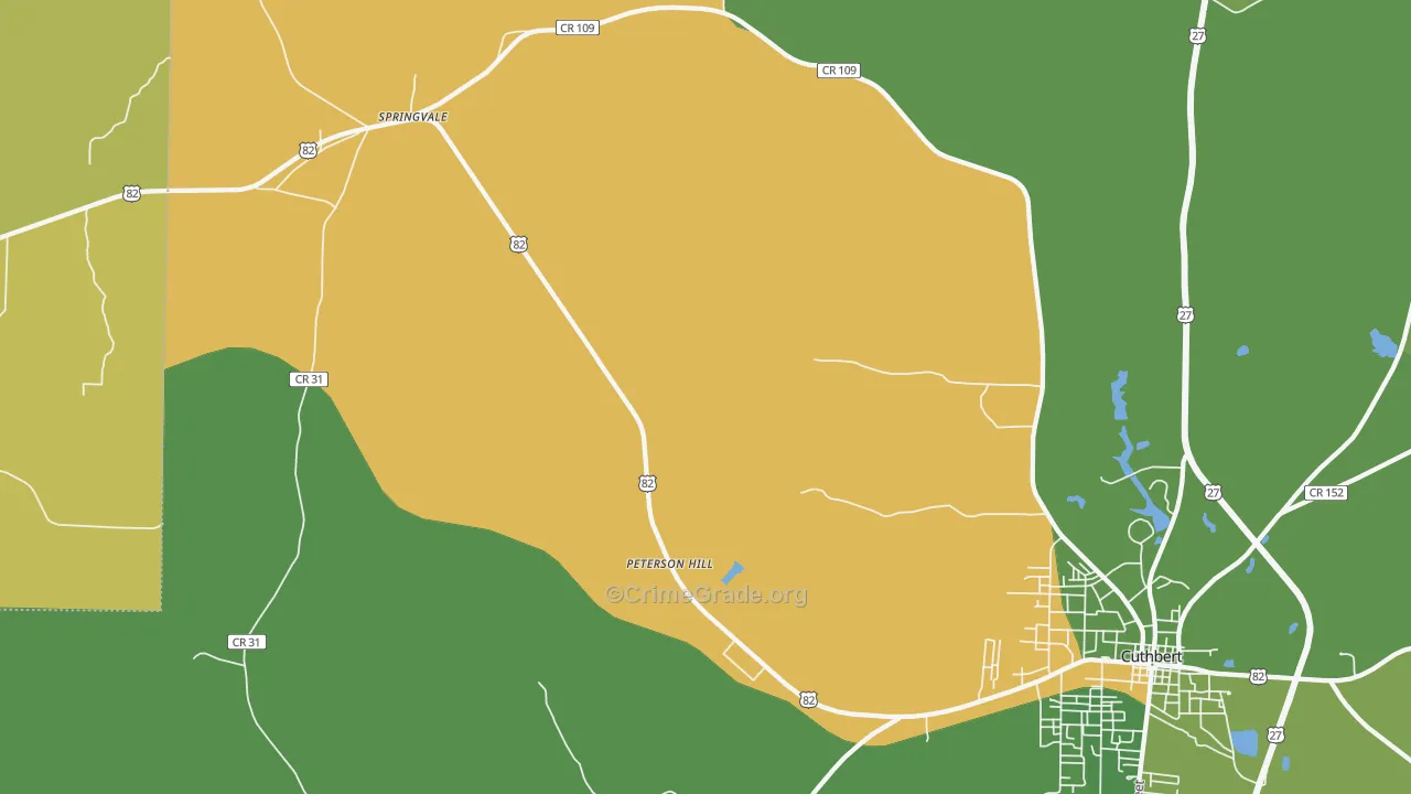 Springvale, GA Map of Drug-Related Crime Rates
