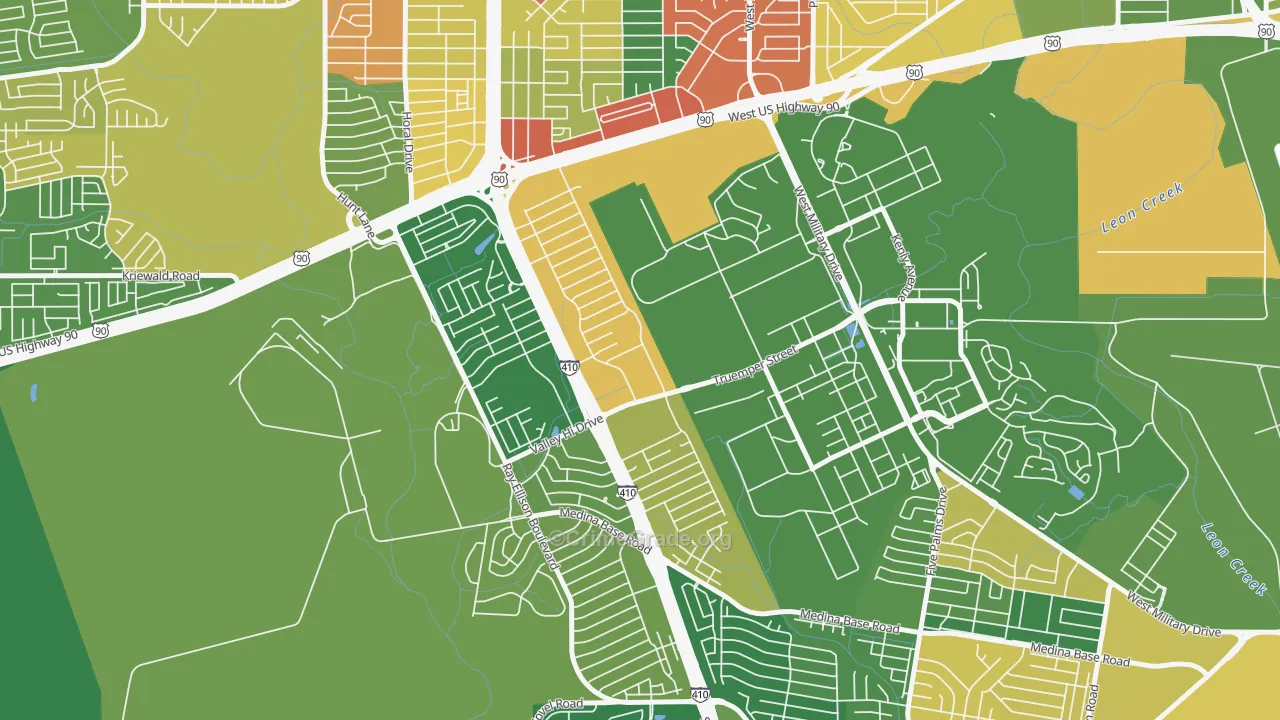 Springvale, San Antonio, TX Map of Drug-Related Crime Rates