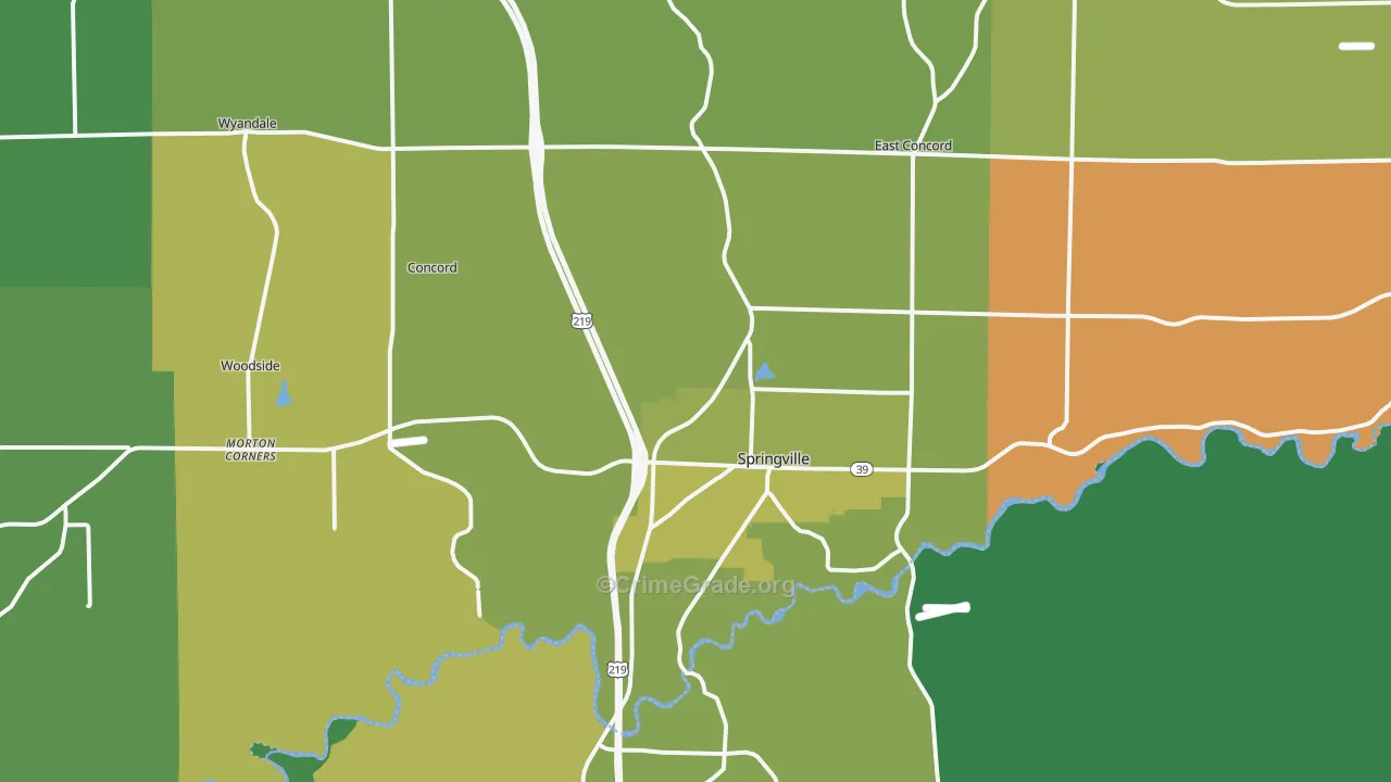 Springville, NY Map of Drug-Related Crime Rates