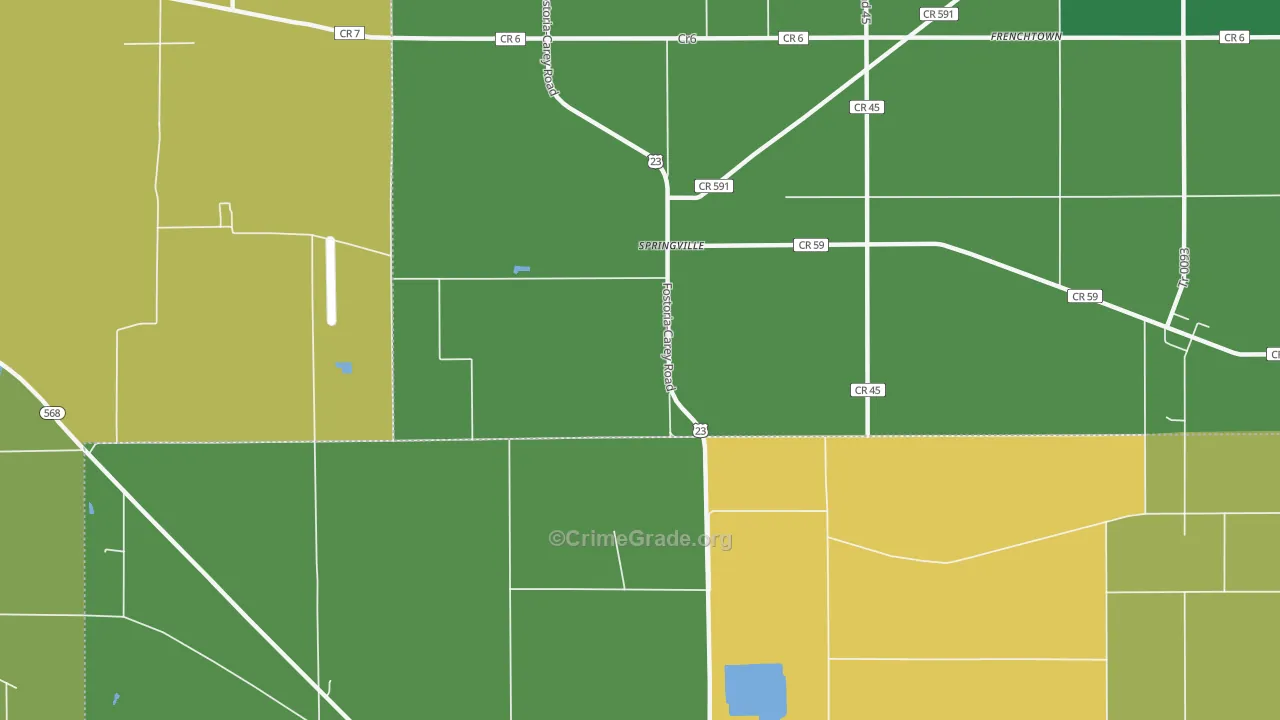 Springville, OH Map of Drug-Related Crime Rates