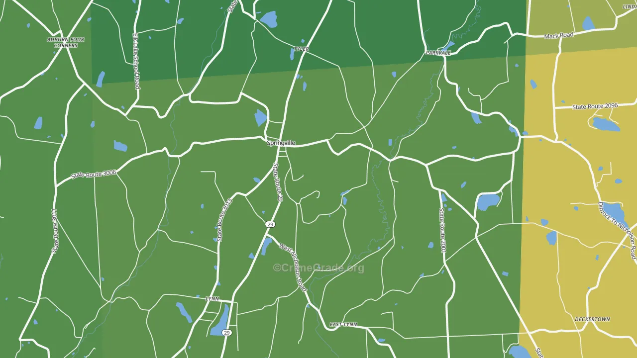 Springville, PA Map of Drug-Related Crime Rates