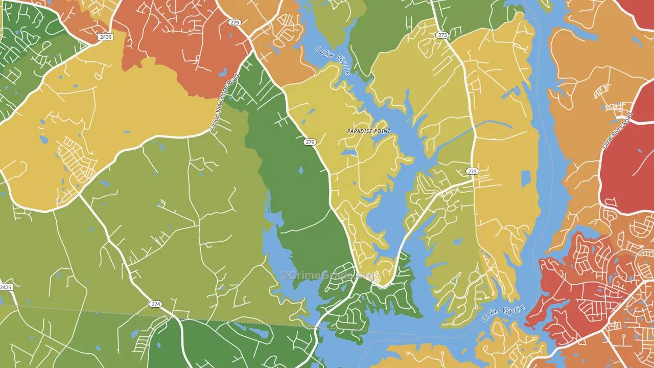 Springwood, NC Map of Drug-Related Crime Rates