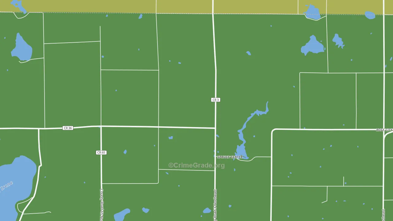 Spruce Center, MN Map of Drug-Related Crime Rates