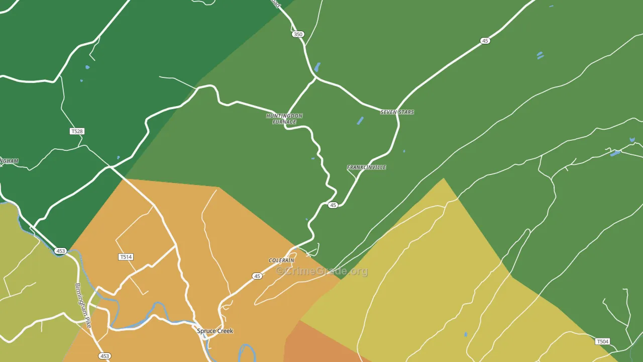 Spruce Creek, PA Map of Drug-Related Crime Rates