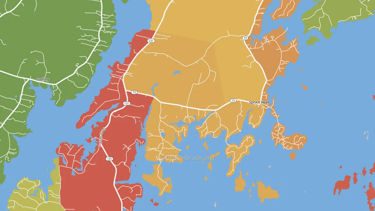 Spruce Head, ME Map of Drug-Related Crime Rates
