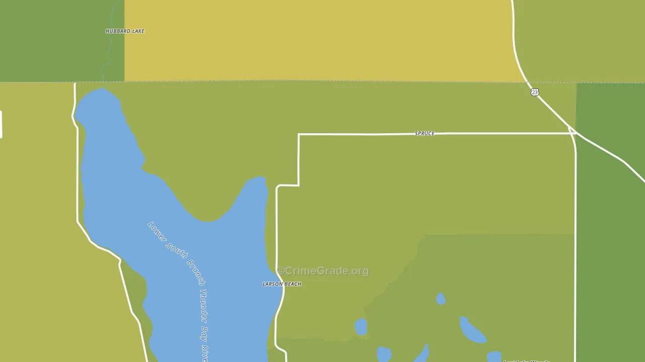 Spruce, MI Map of Drug-Related Crime Rates