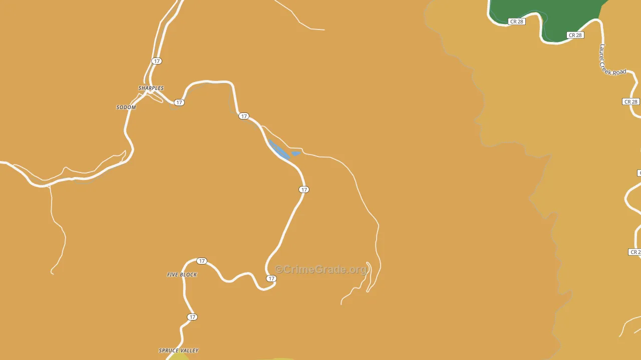 Spruce Valley, WV Map of Drug-Related Crime Rates