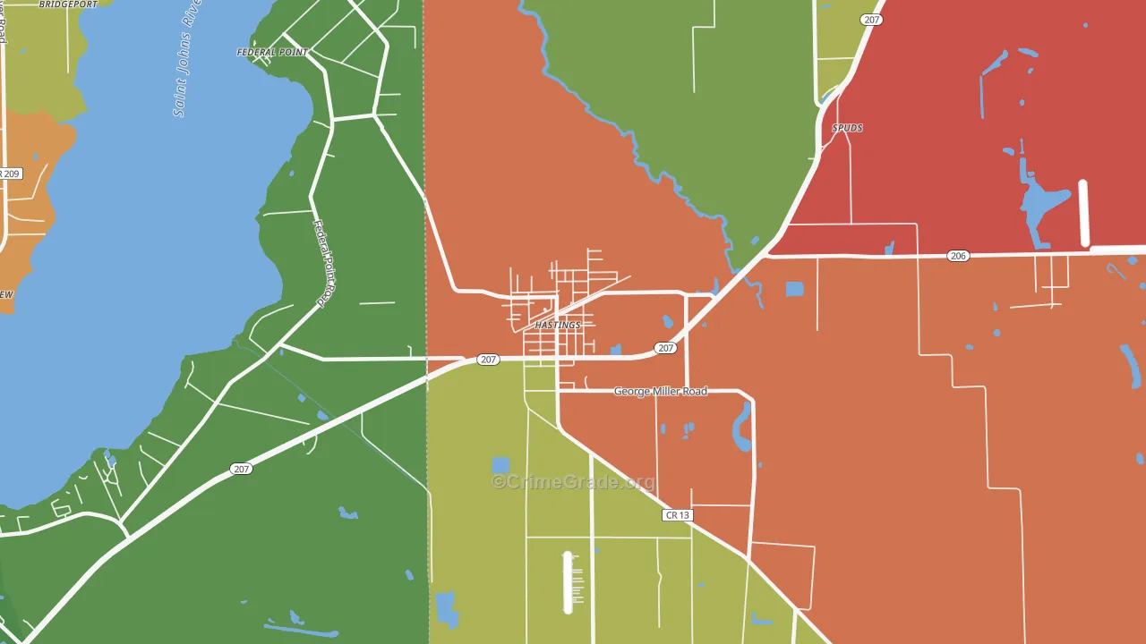 Spuds, FL Map of Drug-Related Crime Rates