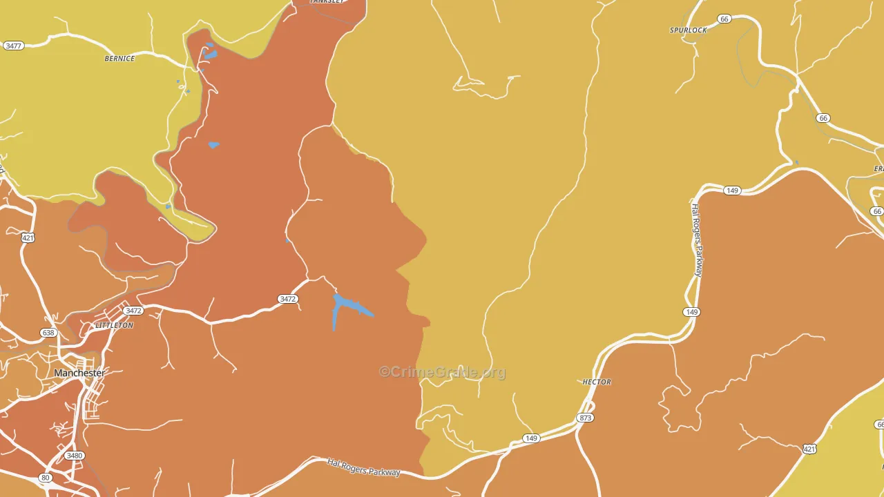Spurlock, KY Map of Drug-Related Crime Rates